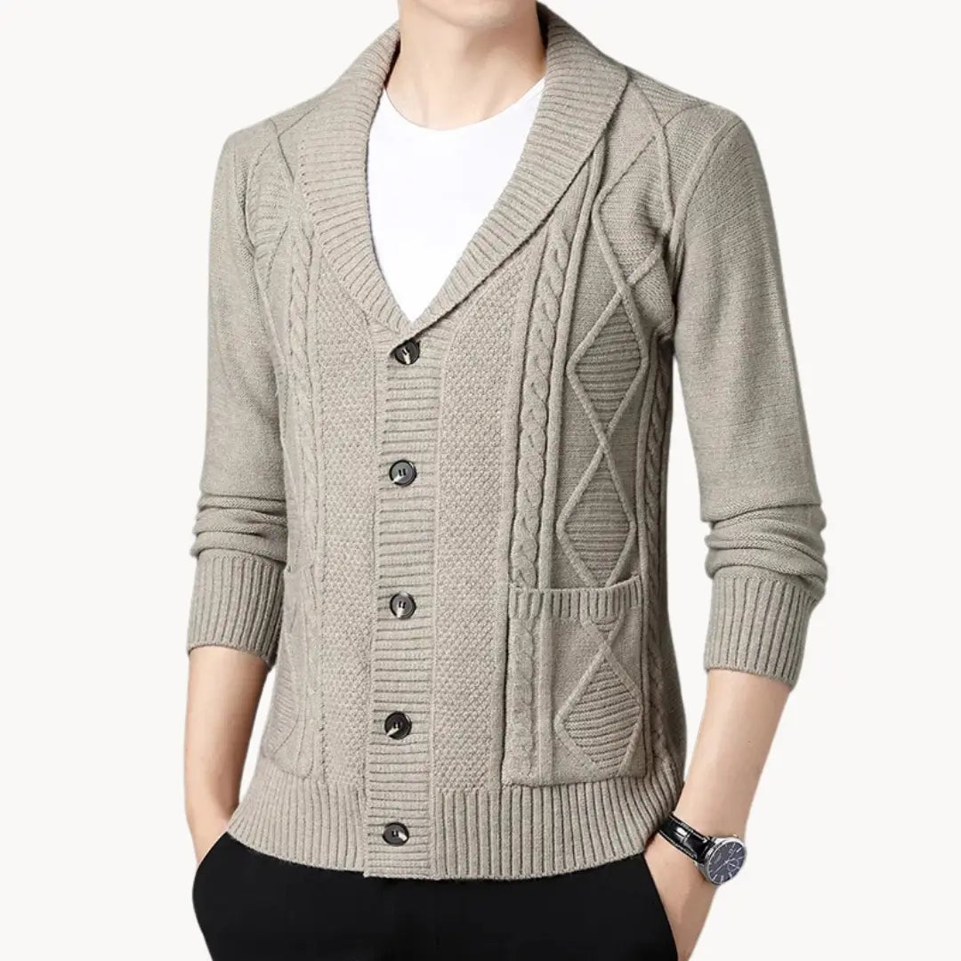 Lang Cardigan Dame med Ribbede Detaljer og Langermet Design 2
