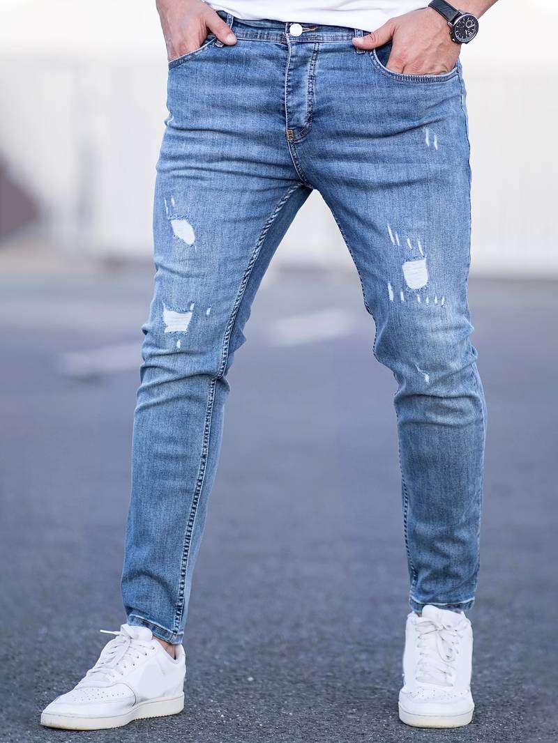 Variant image for Menns Revne Jeans Trendy Design Høykvalitets Denim-15
