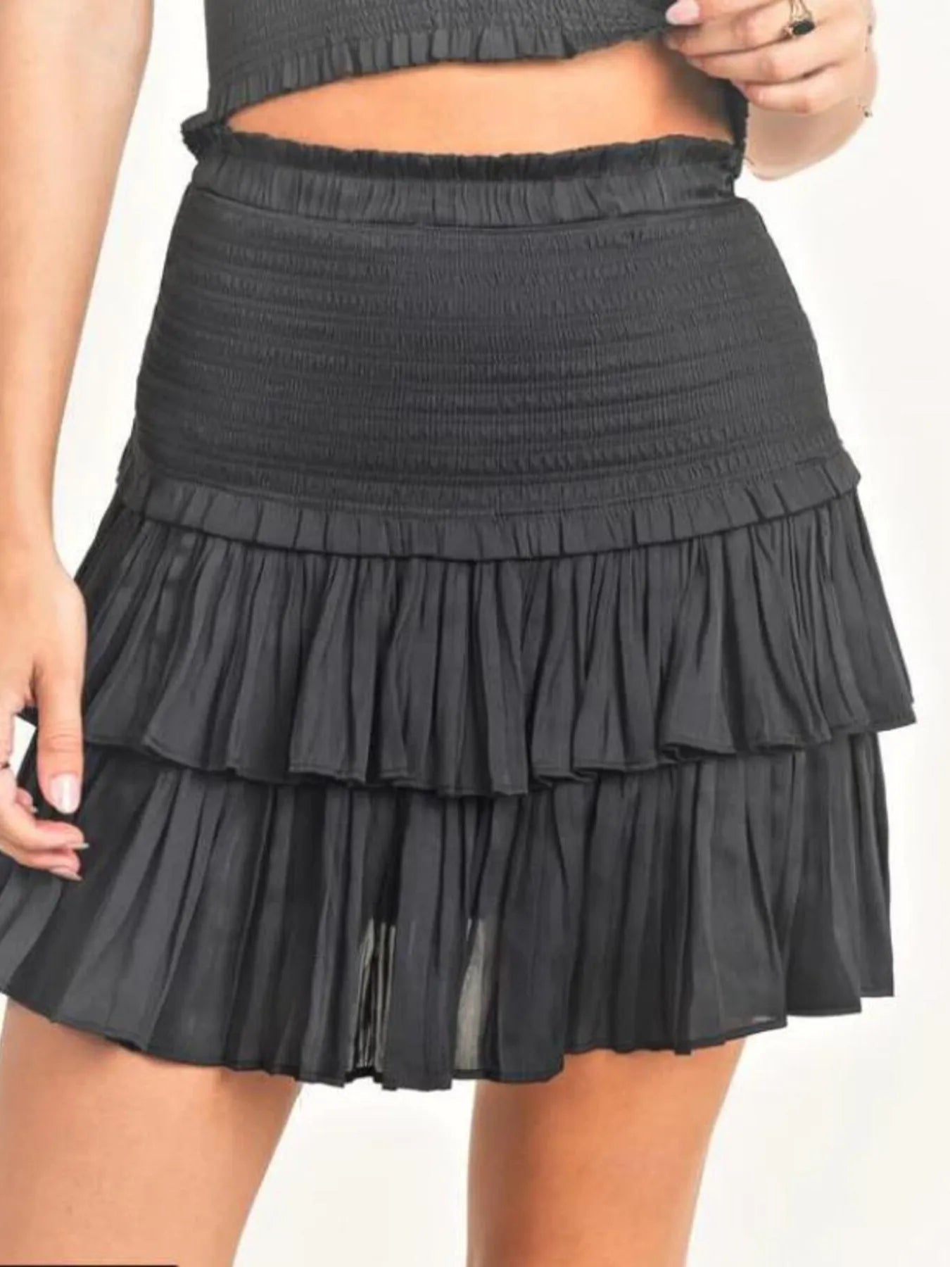 Matchende Sett Dame Cami og Skjørt med Hjerteformet Utringning Polyester Blend 8