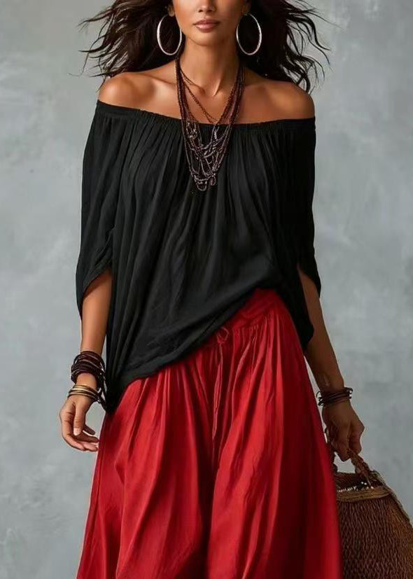 Matchende Sett Dame med Oversized Cold Shoulder og Batwing-Ermer 3