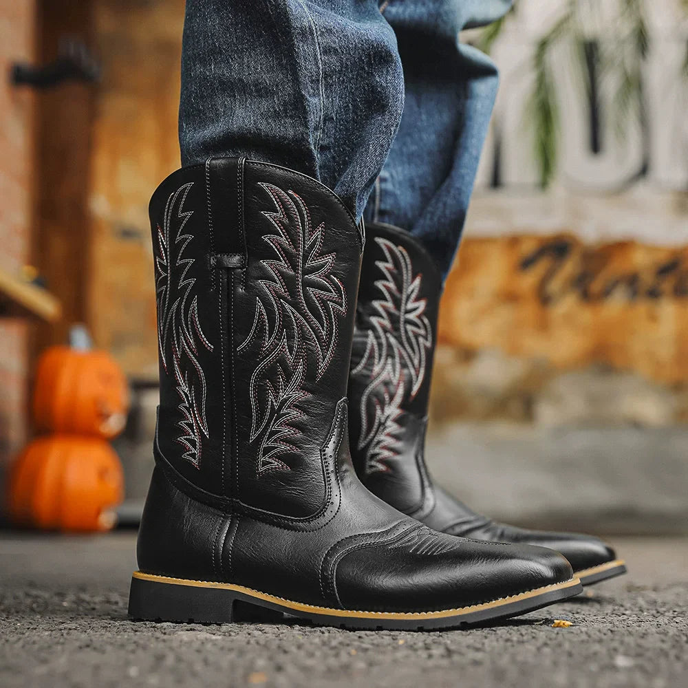 Men's Cowboystøvler Vestlig Stil Med Spiss Tå 1