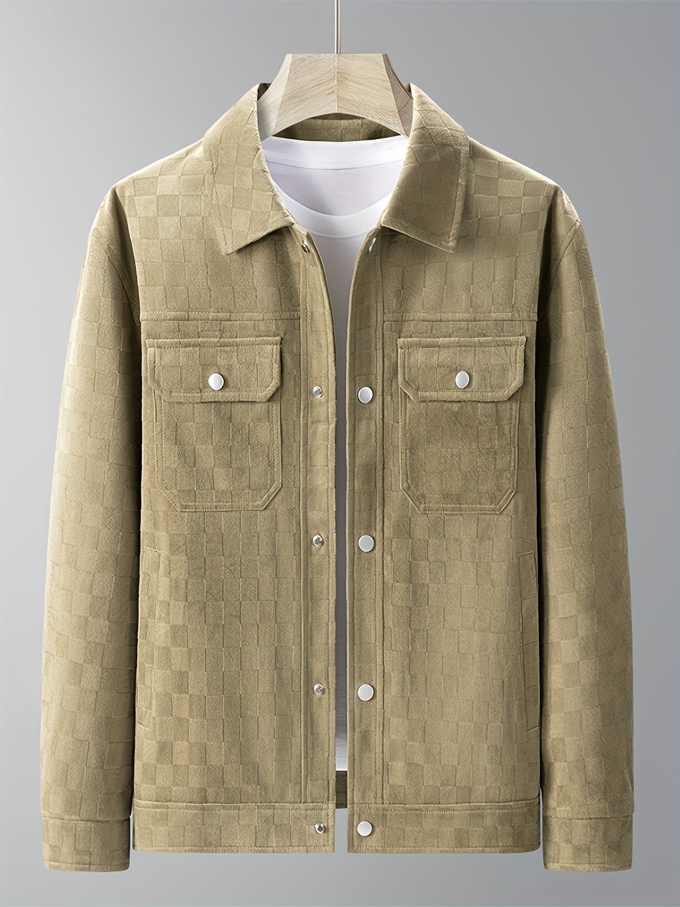 Men's Trucker Jacket with Classic Check Pattern 6