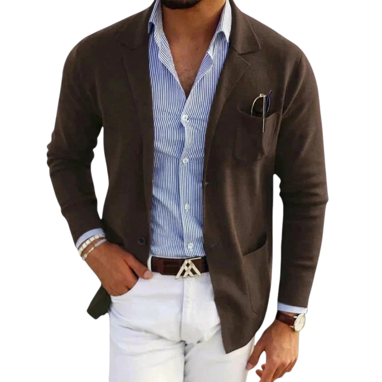 Menns Blazer med Jakkekrage Klassisk Stil 8