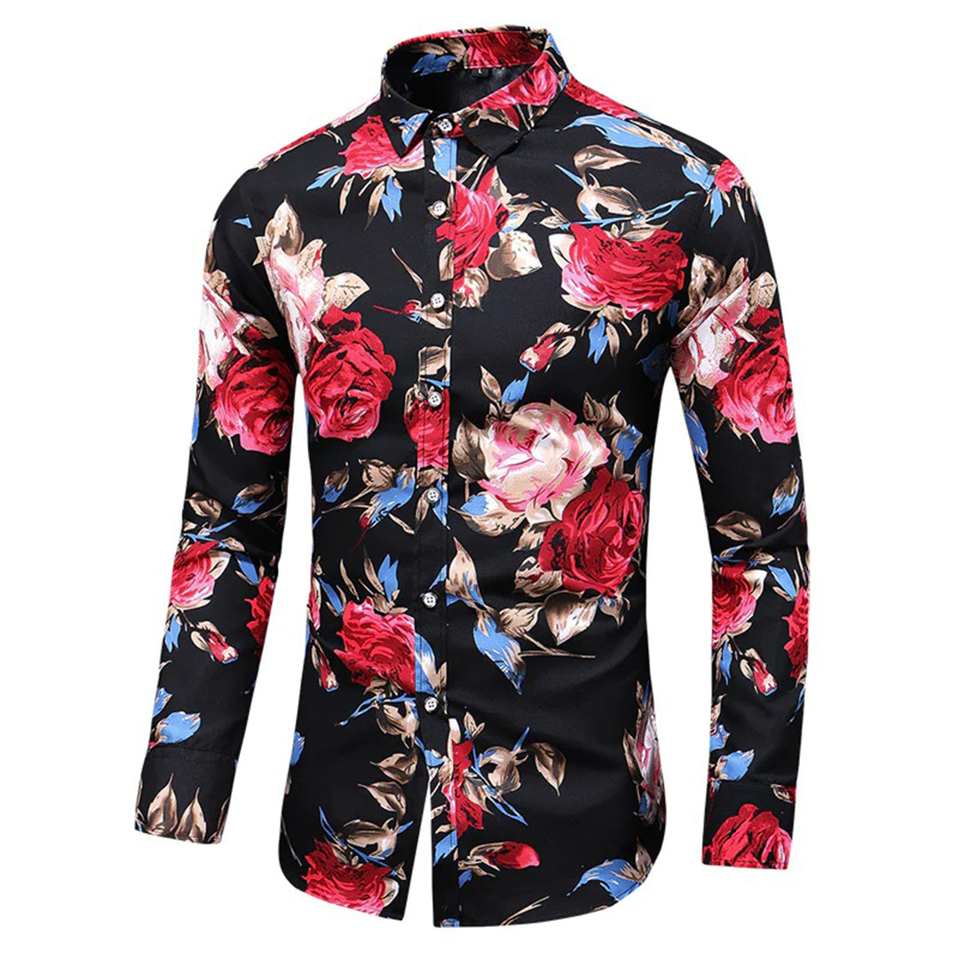 Menns Blomsterskjorte med Romantisk Design 3
