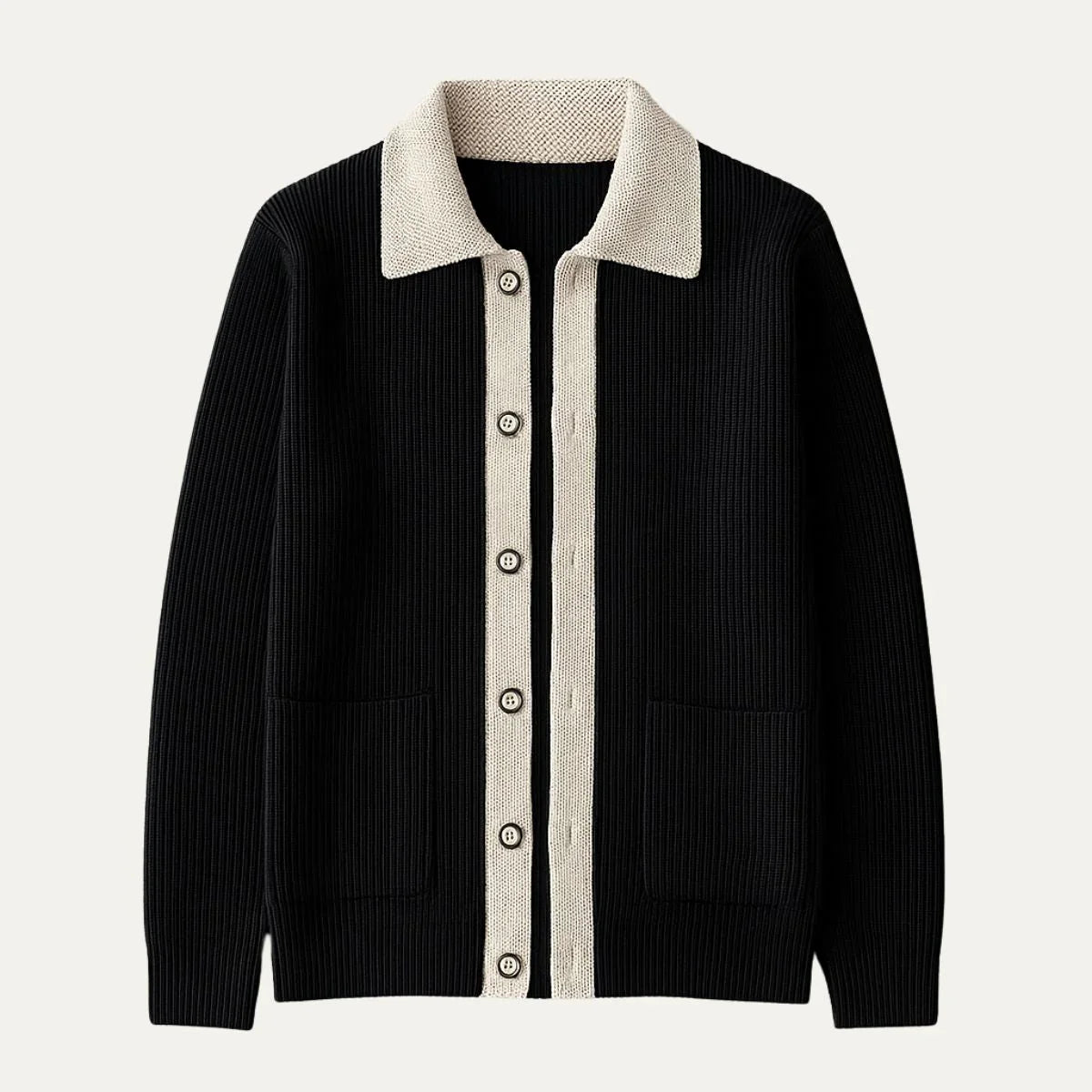 Menns Cardigan med Lommer 1