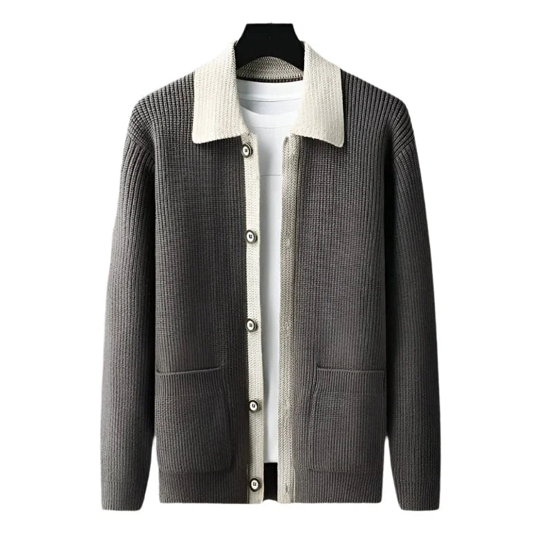 Menns Cardigan med Lommer 5