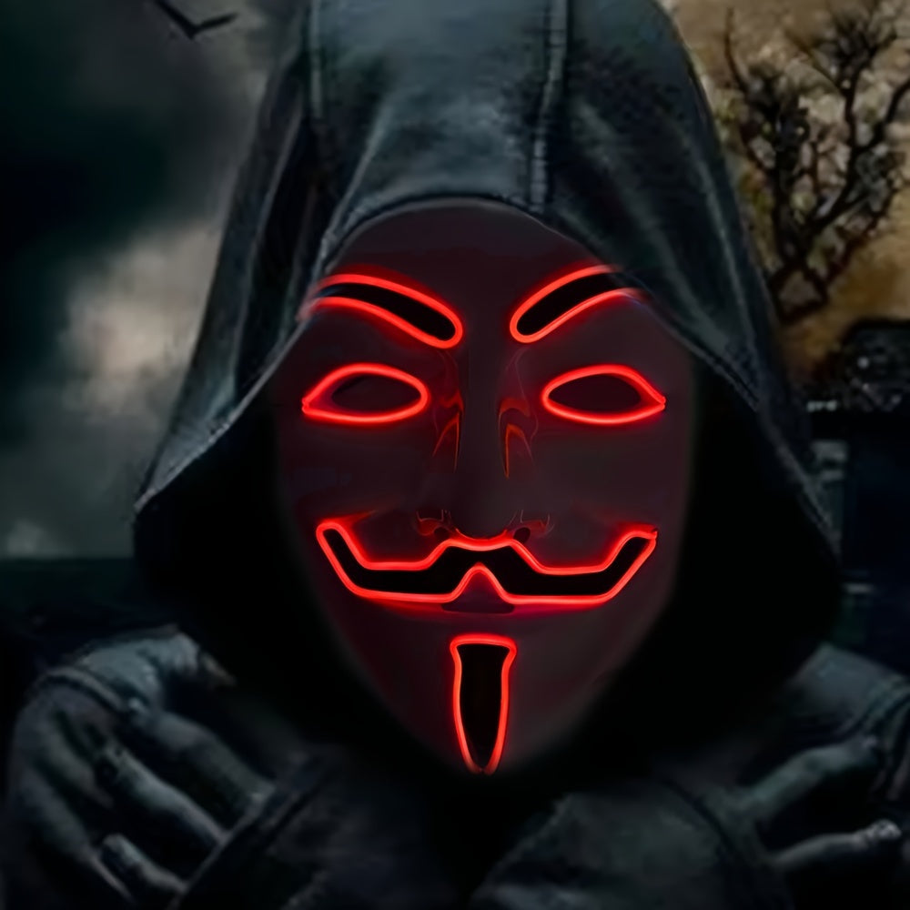 Menns LED Halloween Maske Anonym Stil 1