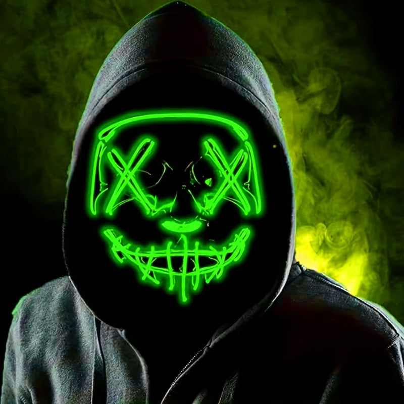 Menns LED Halloween Maske Anonym Stil 4