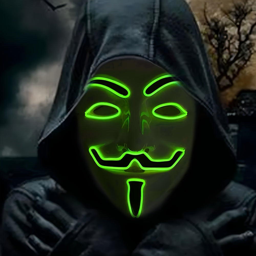 Menns LED Halloween Maske Anonym Stil 5