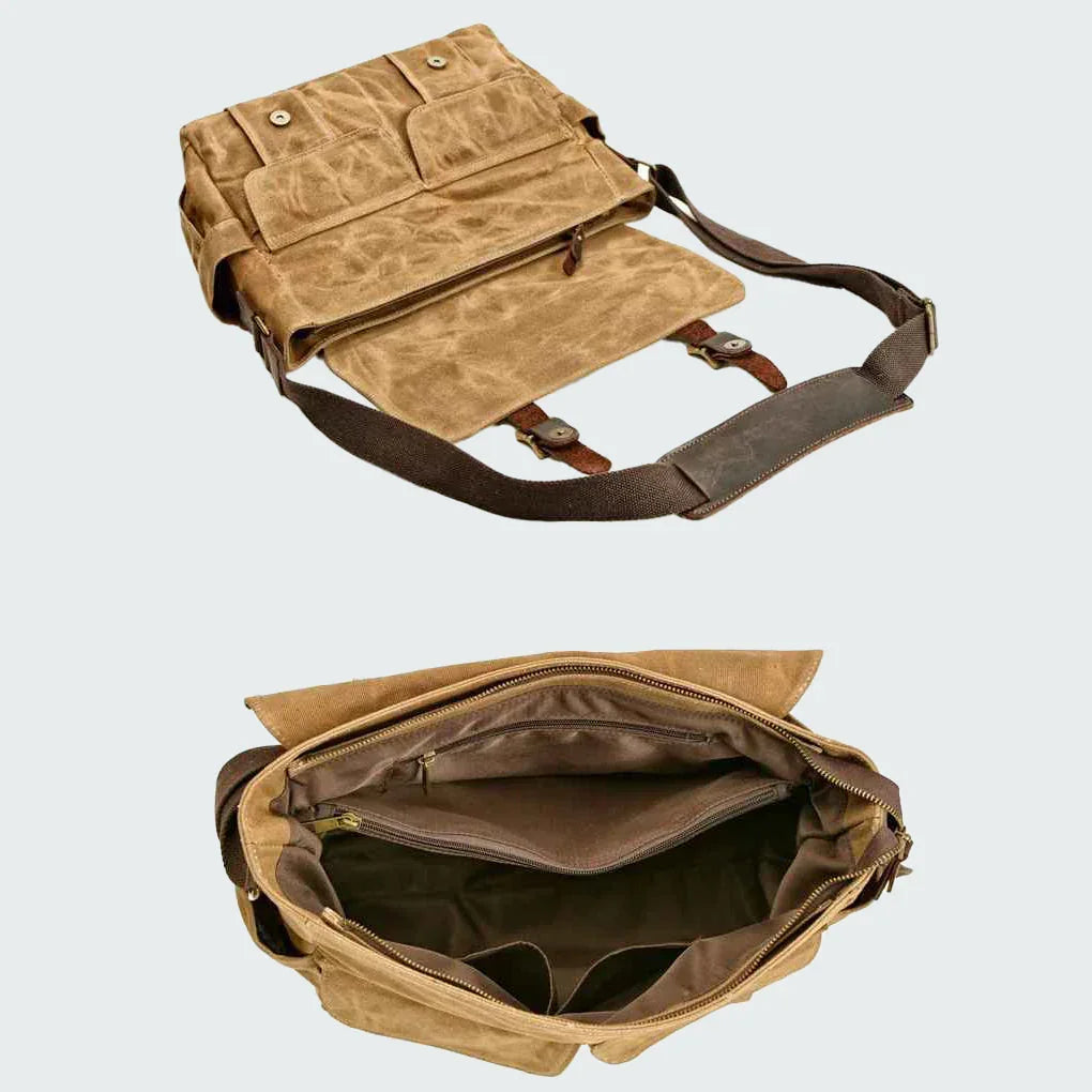 Menns Messenger-veske med Vintage Stil 7