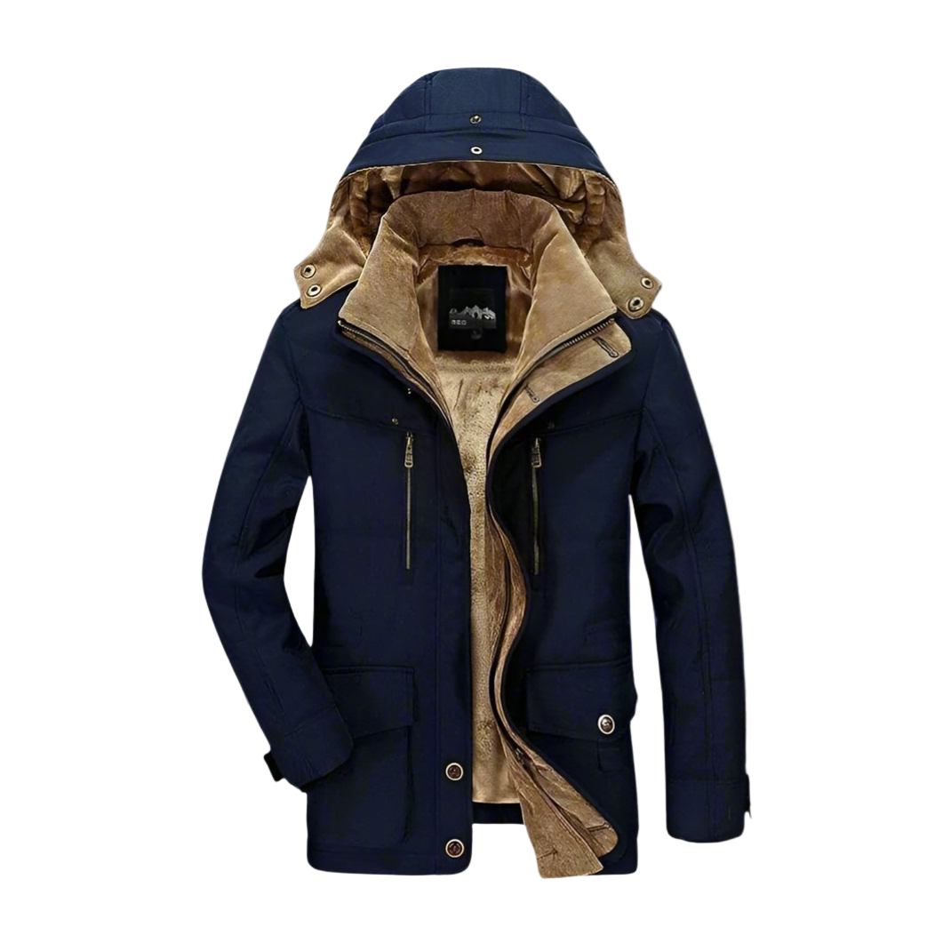 Menns Parka med Fuskepels og Militærinspirert Stil 0