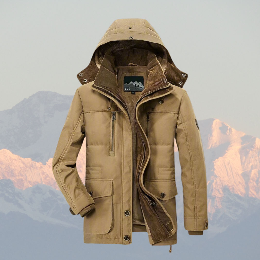 Menns Parka med Fuskepels og Militærinspirert Stil 1