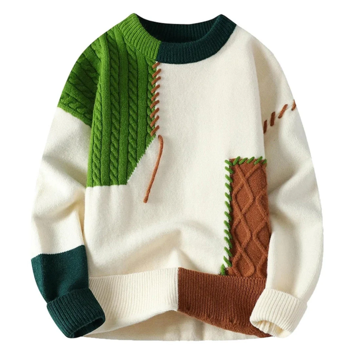 Menns Patchwork Genser Moderne 2