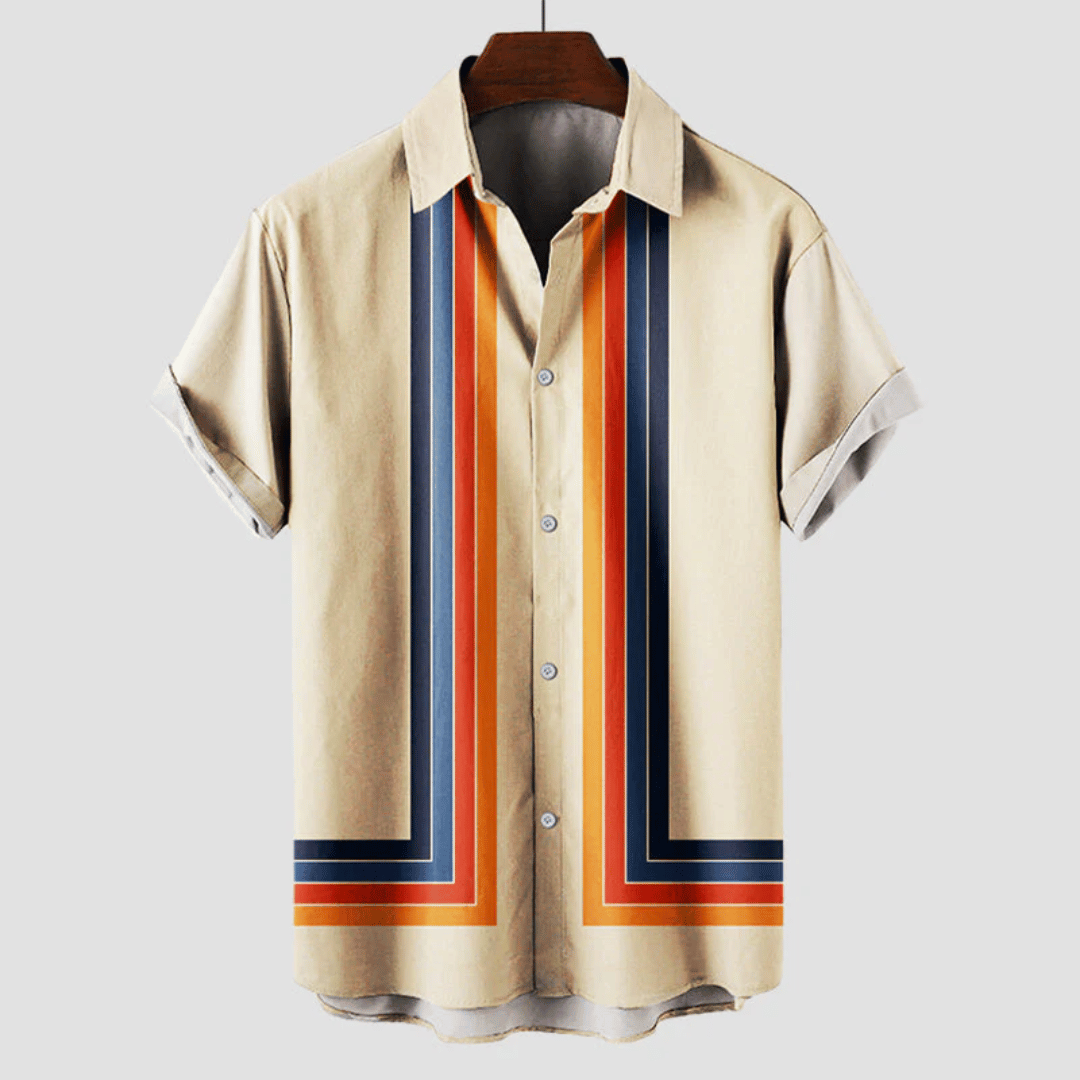Menns Retro Sommerskjorte Stripete Design 1