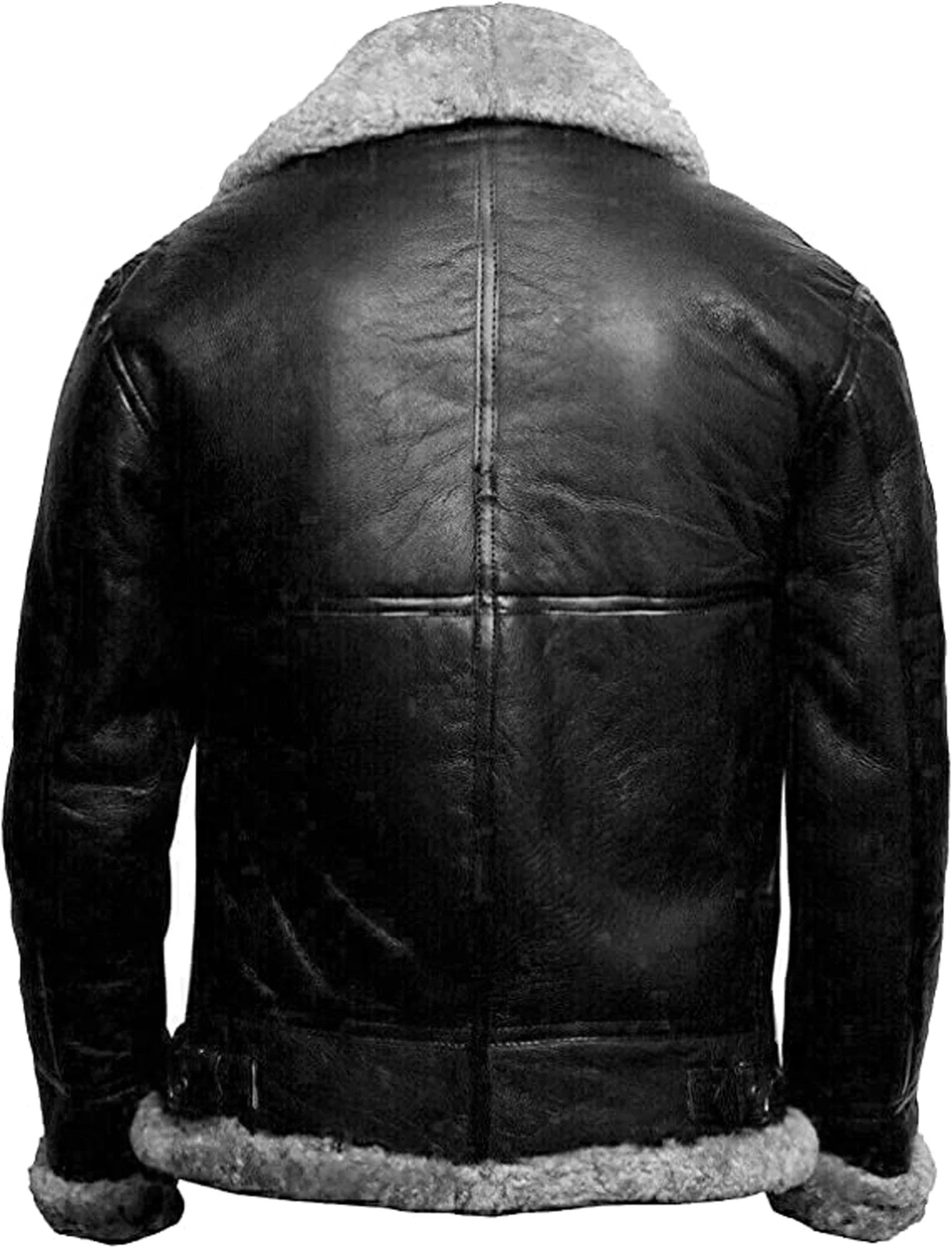 Menns Skinnfrakk med Shearling Fôr 3