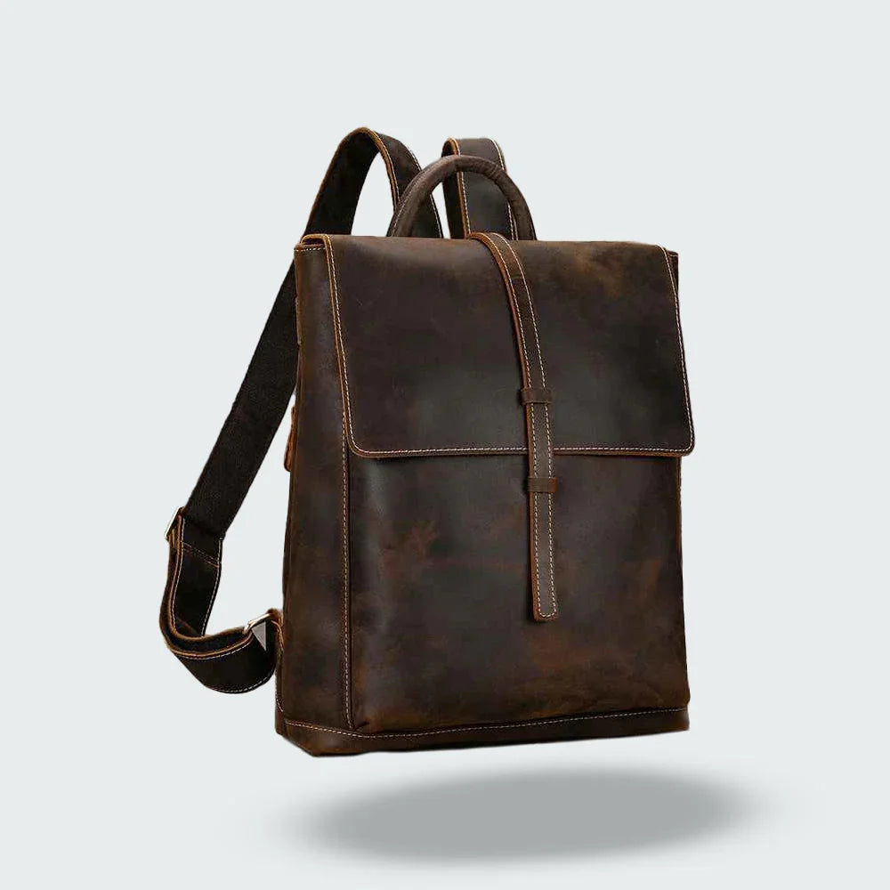 Menns Vintage Ryggsekk med Skinnklaff 5
