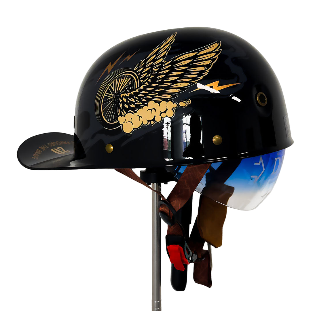 Motorsykkelhjelm i baseballcaps-stil med ECE- og DOT-godkjenning