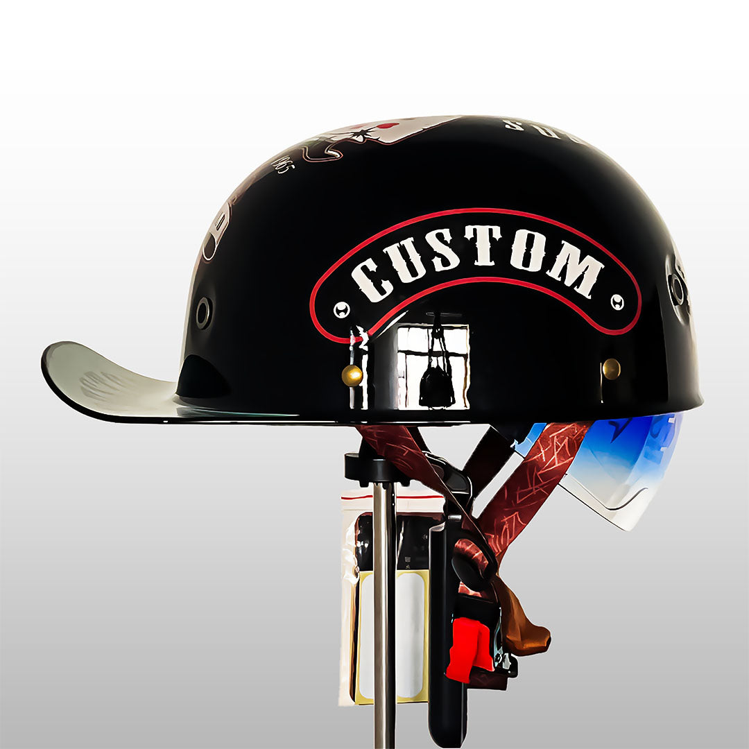 Motorsykkelhjelm i baseballcaps-stil med ECE- og DOT-godkjenning