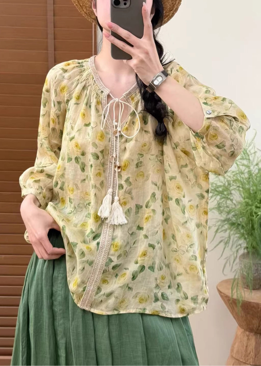 Oversized Skjorte Dame med Unikt Print 2