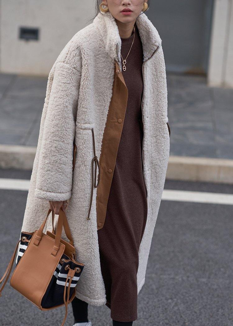 Plus Size Vinterfrakk med Høy Hals og Snøring 2