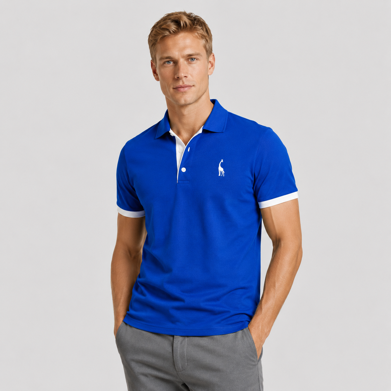 Herre Polo Skjorte Klassisk Design Med Avslappet Passform