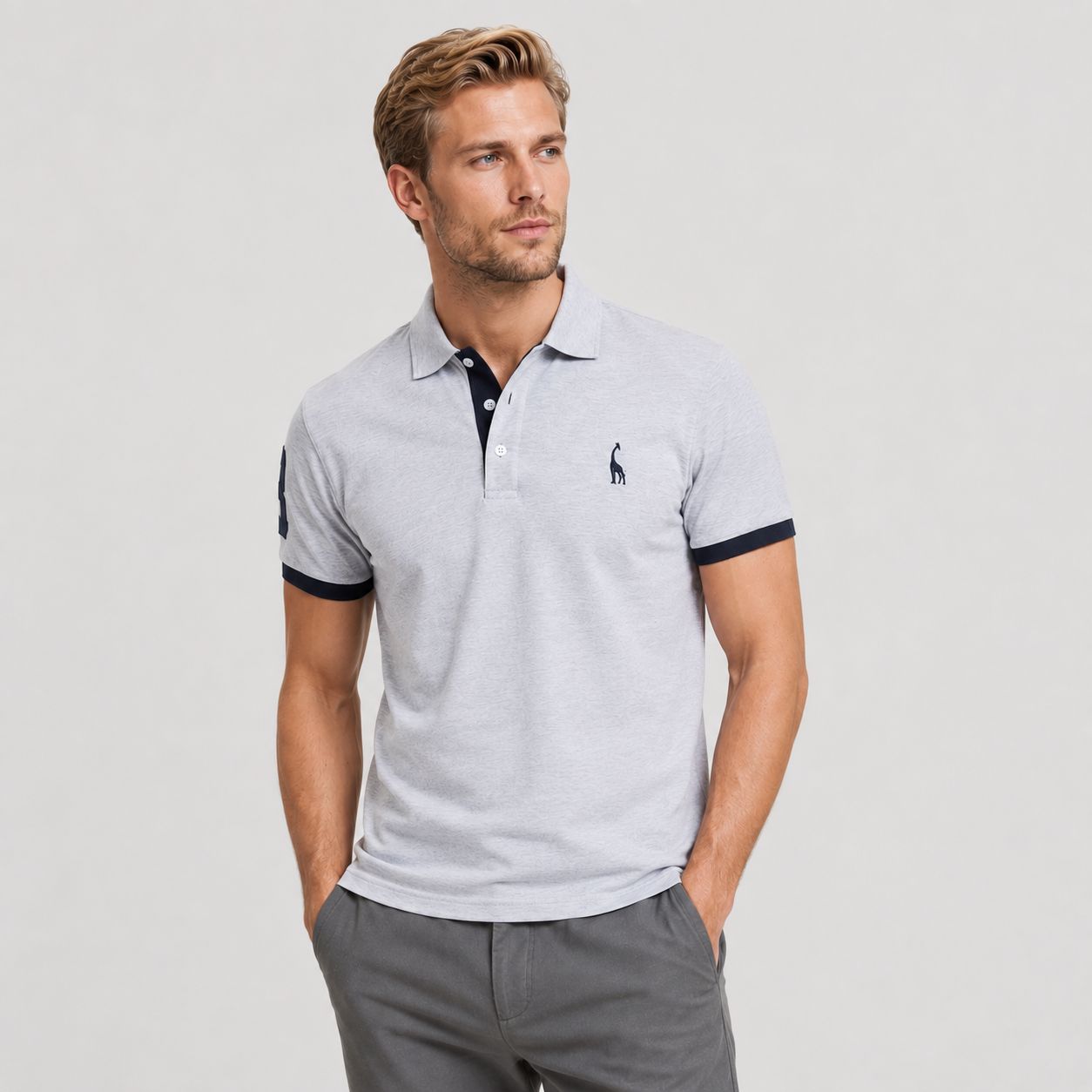 Herre Polo Skjorte Klassisk Design Med Avslappet Passform
