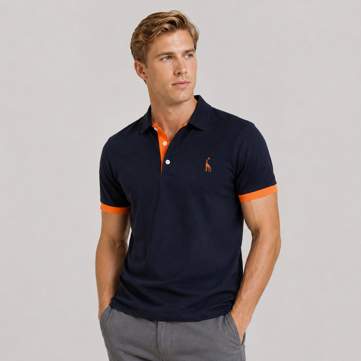 Herre Polo Skjorte Klassisk Design Med Avslappet Passform