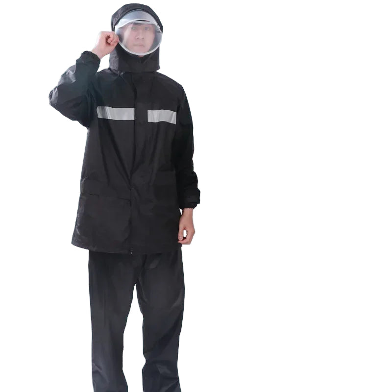 Regnsett for Menn - Vanntett Jakke og Bukser i PVC-Gummi til Motorsykkel og Elektrisk Sykkel 0
