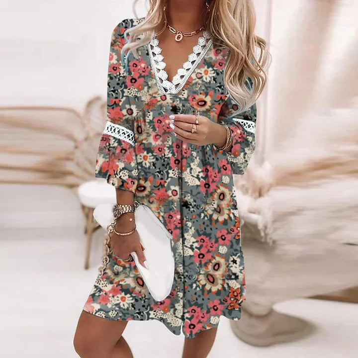 Variant image for Dame Sommerkjole Blomsterdesign Lett Materiale for Varme Dager-33