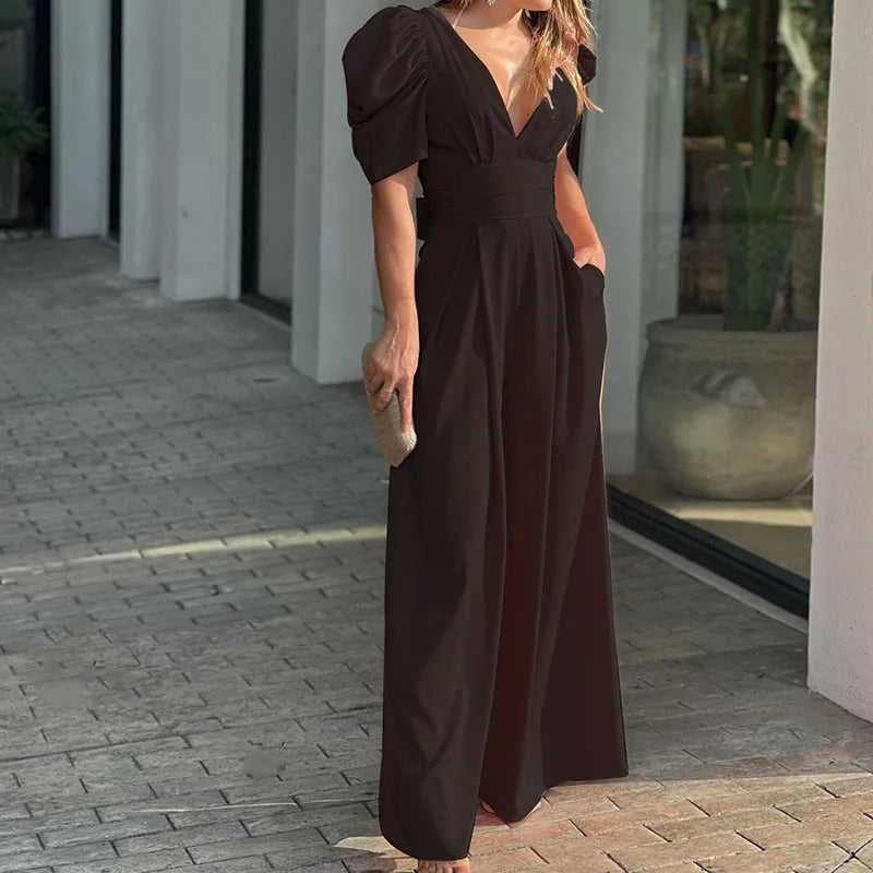 Dame Jumpsuit Elegant Tidløs Design Høykvalitets Stoff-3