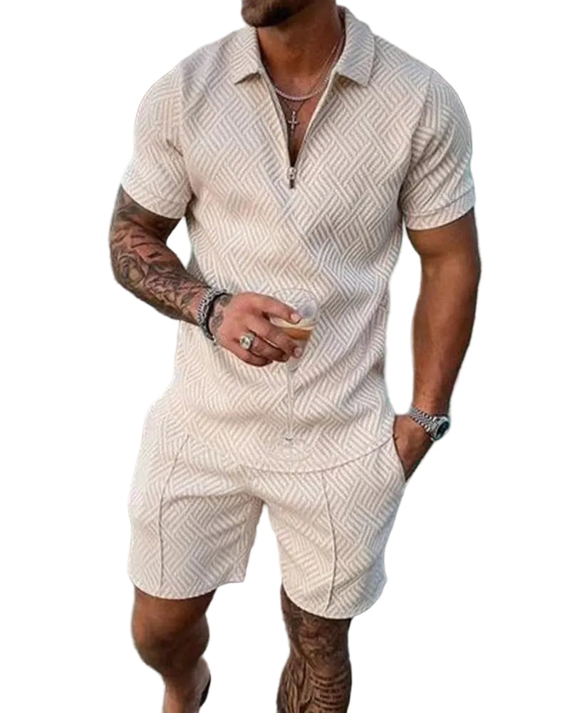 Variant image for Herre Skjorte og Shorts Sett Trendy Lett Bomull-1