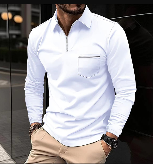 Variant image for Herre Langermet Polo Skjorte Klassisk 100% Bomull-26