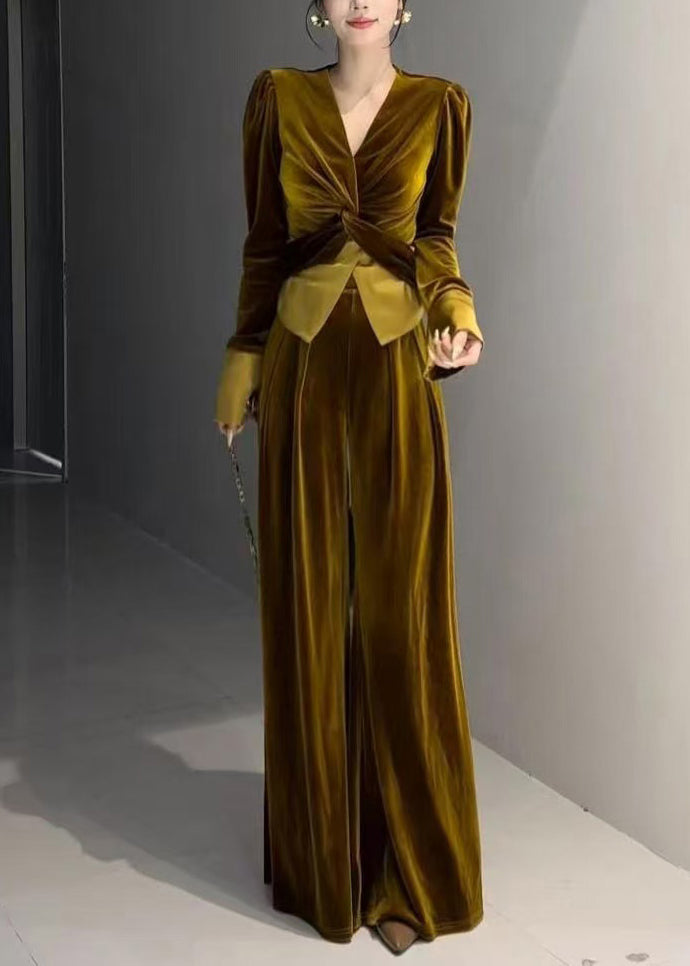 Sett Dame V-hals To Delt Fashion Style 1