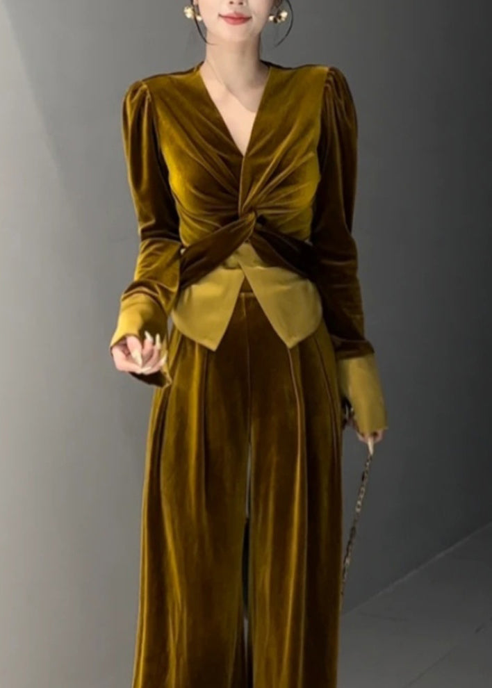 Sett Dame V-hals To Delt Fashion Style 3