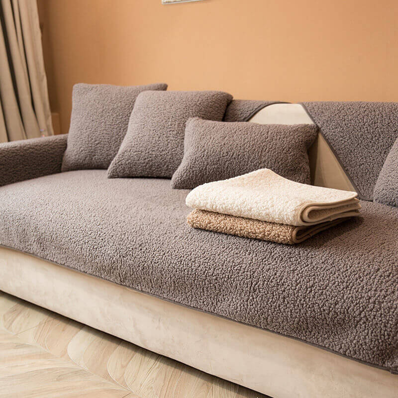 Sofatrekk i Teddy Fleece Myk Tekstur til Hjemmet 4