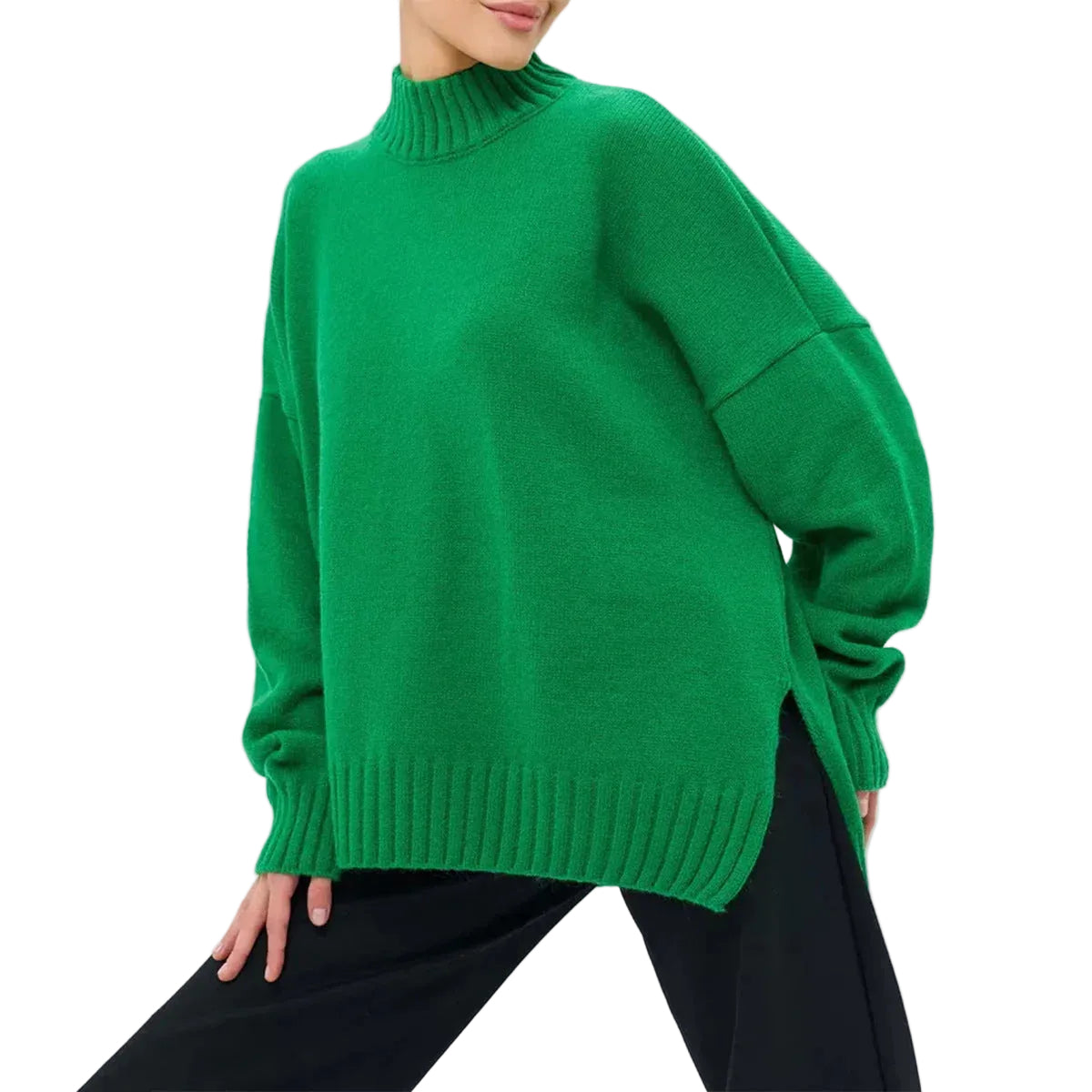 Ullgenser Dame Oversized med Halvhøy Hals 0