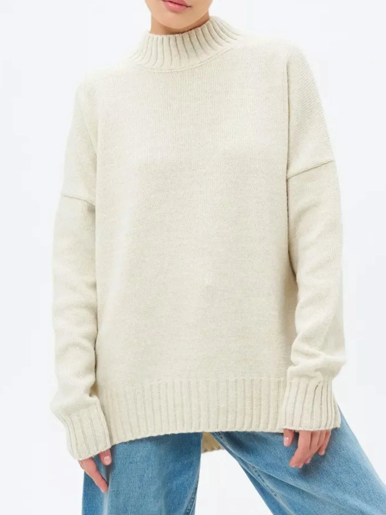 Ullgenser Dame Oversized med Halvhøy Hals 9