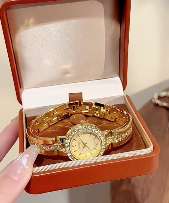 Unisex Armbåndsur med Metall og Zircon Detaljer 1