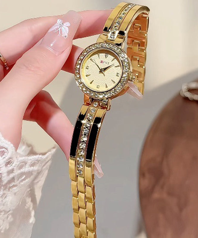 Unisex Armbåndsur med Metall og Zircon Detaljer 3