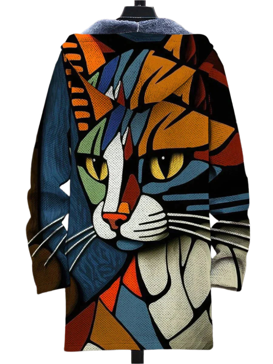 Unisex Hettegenser Fleece med Kunstnerisk Trykk 0