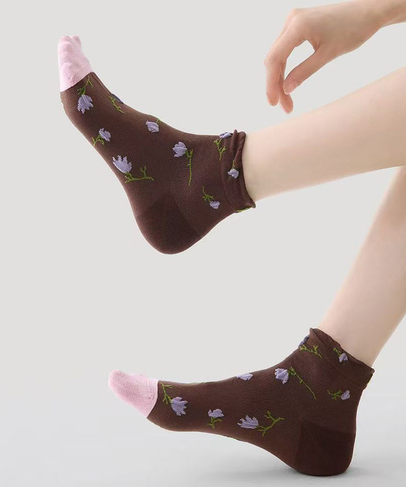 Unisex Lavskårne Sokker med Jacquard Design 1