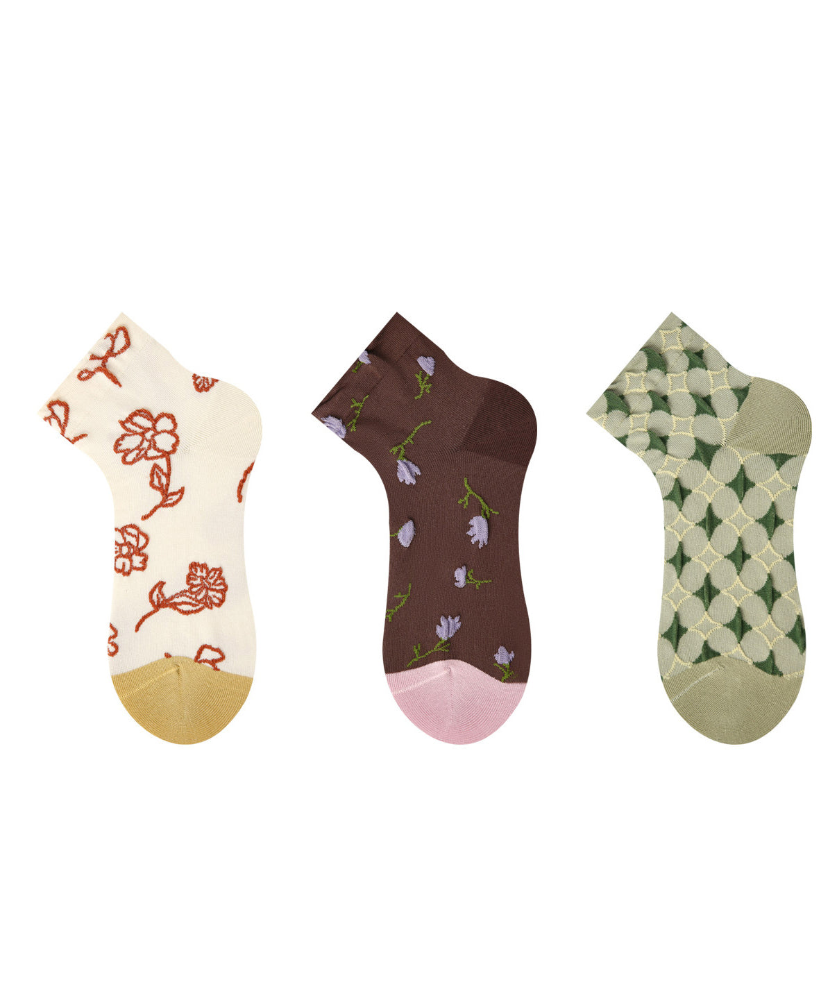 Unisex Lavskårne Sokker med Jacquard Design 4