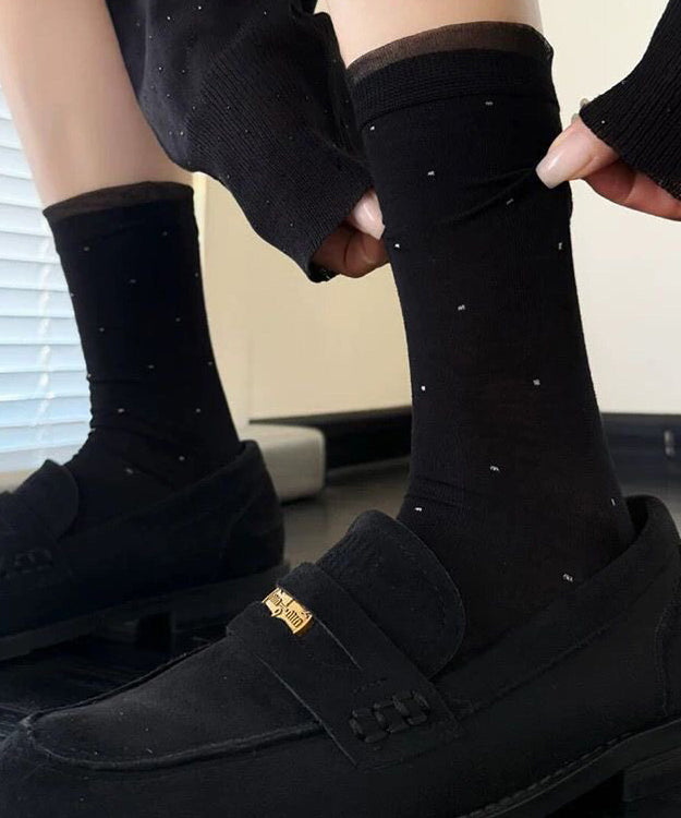 Unisex Midt På Leggen Sokker Med Prikkemønster Og Patchwork 2