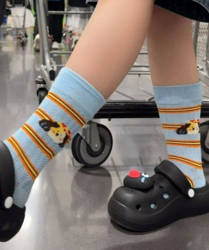 Unisex Midtstrømper med Hulldesign og Tegneseriemotiv 3