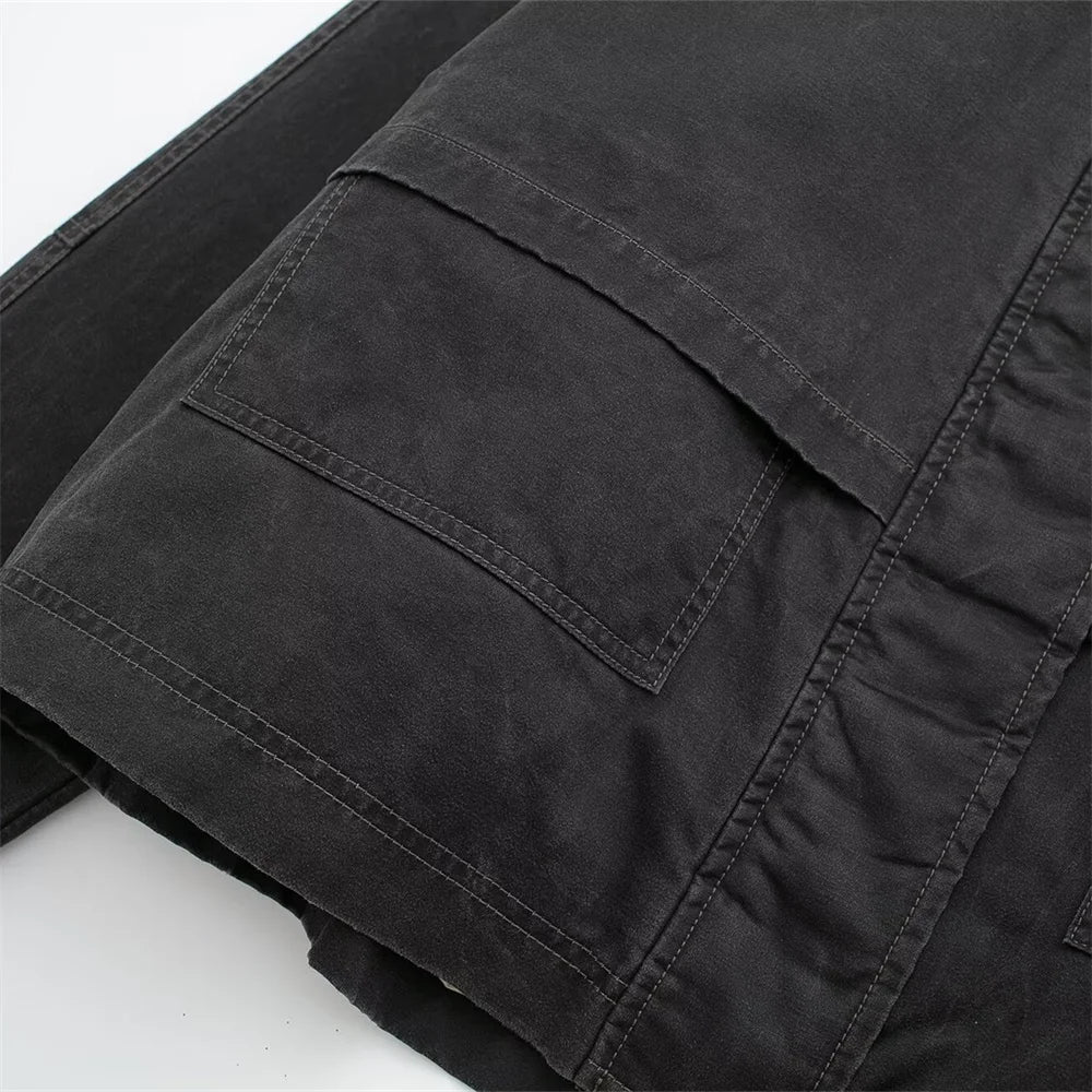 Unisex Oversized Arbeidsjakke Boxy Stil 6