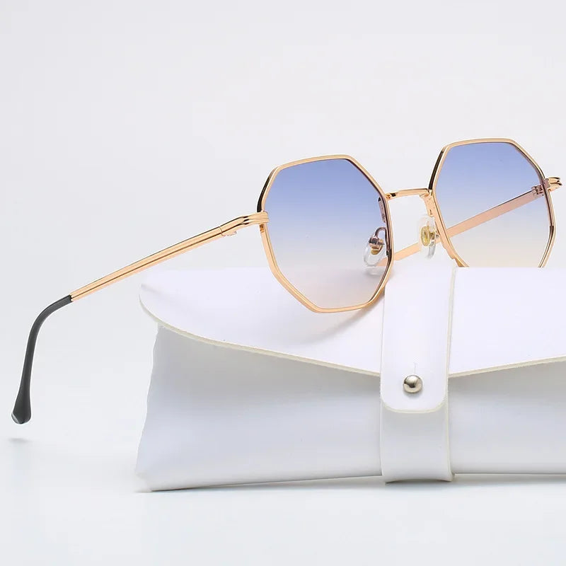 Unisex Polygon Design Vintage Solbriller 2