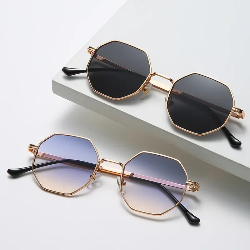 Unisex Polygon Design Vintage Solbriller 7