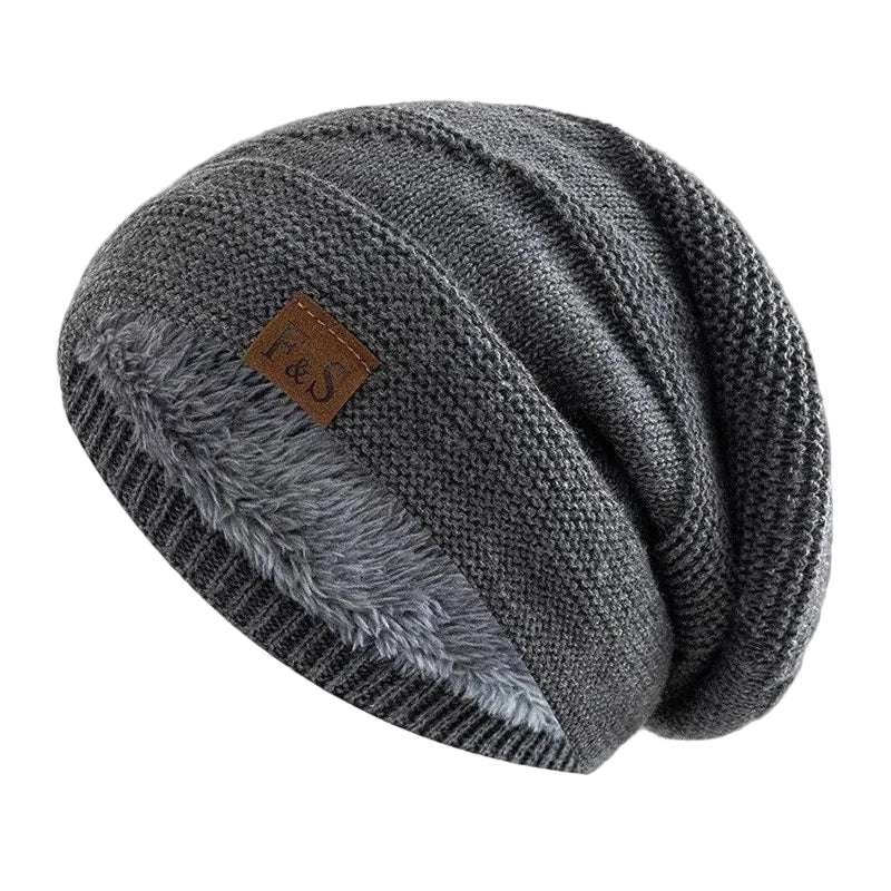 Unisex Strikket Beanie med Fleecefôr 0
