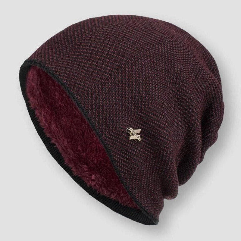 Unisex Strikket Beanie med Fuskepelsfôr 3