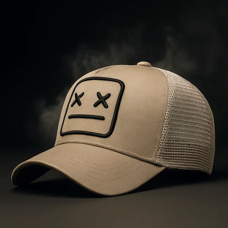 Unisex Trucker Cap med Brodert Ansiktslapp 2